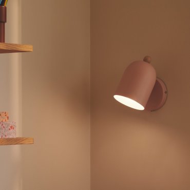 Nordlux Gaston - wandlamp - Ø 19,5 x 19,5 cm - poeder roze