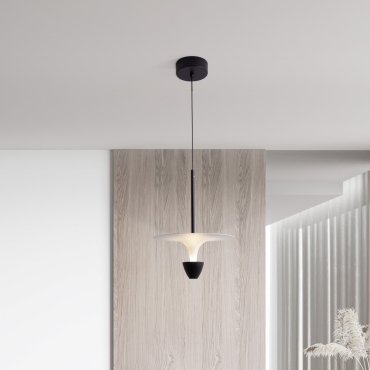 Nova Luce Luet - hanglamp - Ø 26 x 180 cm - 11W LED incl. - zandzwart en wit