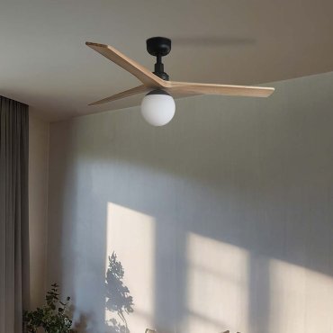 Faro Klim M - plafondventilator met licht - Ø 125 cm - mat zwart en den