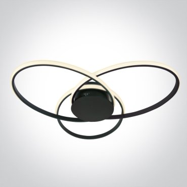 ONE Light Decorative - plafondverlichting - 65 x 8,2 cm - 60W TRIAC dimbare LED incl. - zwart