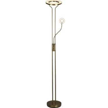 TWEEDEKANS - Searchlight Mother &amp; Child - staanlamp met leeslamp - Ø28 x 193 cm - 25,5W + 5W dimbare LED incl. - satijn messing