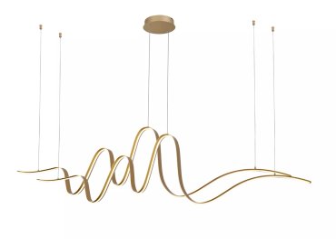 TWEEDEKANS - Lucide Lambada - hanglamp - 160 x 24 x 220 cm - 2 x 55W dimbare LED incl. - goud