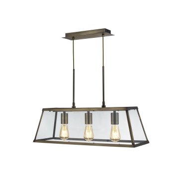 Searchlight Voyager - hanglamp - 65 x 20 x 100 cm - antiek messing