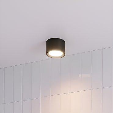 Nordlux Landon 8 - opbouwspot - Ø 12,5 x 8,2 cm - 6,5W LED incl. - IP44 - zwart