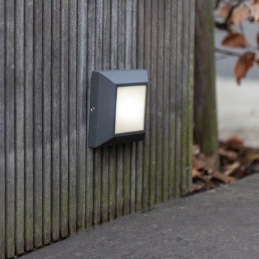Lutec Helena - buiten wandverlichting - 10,1 x 3,2 cm - 4W LED incl. - IP54 - donkergrijs
