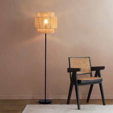Nova Luce Lito - vloerlamp - Ø 35 x 145 cm - rotan