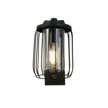 Searchlight Reed - buiten wandlamp met PIR-sensor - 26 x 39 cm - IP44 - zwart