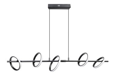 ETH Jaimy - hanglamp - 106 x 19 x 200 cm - 30W dimbare LED incl. - zwart