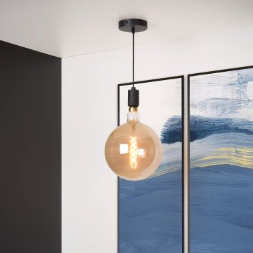 Lucide Jova - Hanglamp - Ø 10 x 4,6 x 140 cm - zwart