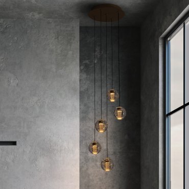Nova Luce Licio - hanglamp - Ø 31 x 150 cm - 16W dimbare LED incl. - goud