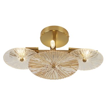 Searchlight Wagon - plafond/wandlamp - 40 x 20 x 16 cm - goud, transparant en amber