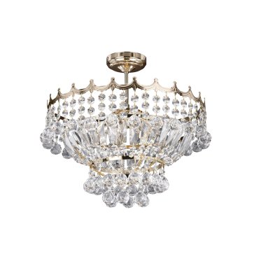 Searchlight Versailles - luster - Ø 42 x 44 cm - goud en transparant
