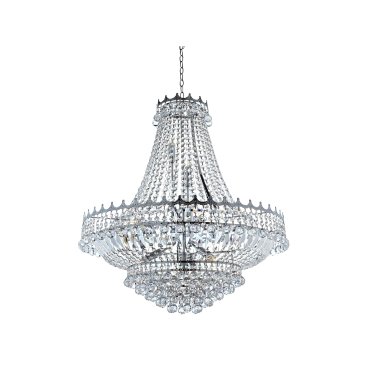 Searchlight Versailles - luster - Ø 80 x 250 cm - chroom en transparant