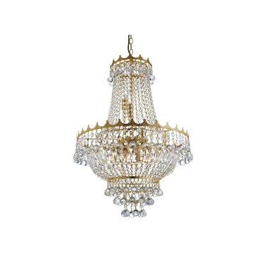 Searchlight Versailles - luster - Ø 55 x 132 cm - goud en transparant
