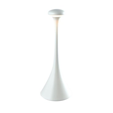 VK lighting Trumpet - oplaadbare tafellamp - Ø 9,9 x 29,2 cm - 2,2W dimbare LED incl. - IP54 - wit