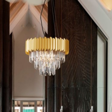 Nova Luce Magnolia - hanglamp - Ø 50 x 120 cm - goud