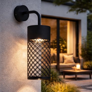 Nova Luce Motley - buiten wandverlichting - Ø 10 x 175 cm - 9W LED incl. - IP65 - zandzwart