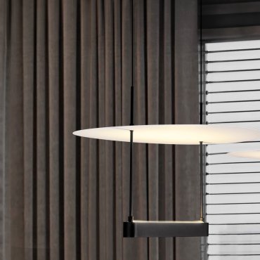 Nova Luce Diona - hanglamp - Ø 40 x 160 cm - 29W dimbare LED incl. - zandzwart en wit