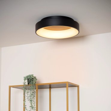 Lucide Mirage - plafondlamp - Ø 45 x 11,5 cm - 33W dimbare LED incl. - zwart