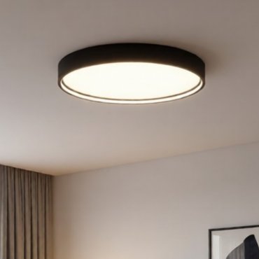 Nova Luce Olaf - plafondlamp - Ø 45 x 5 cm - 30W dimbare LED incl. - zandzwart