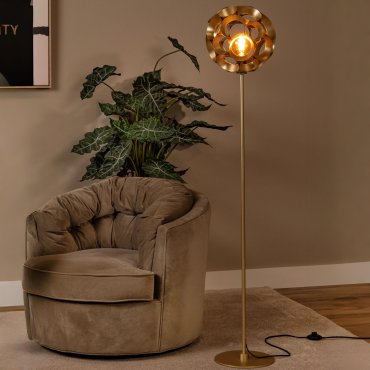 Lucide Hannelore - vloerlamp - Ø 30 x 149,6 cm - goud