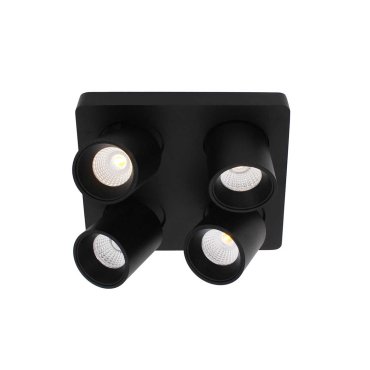 Artdelight Laguna - opbouwspot 4L - 22 x 22 x 9,5 cm - 4 x 6W dimbare LED incl. - zwart