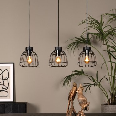 Lucide Filox - hanglamp - 80 x 20 x 181,5 cm - zwart