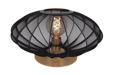 Lucide Corina - tafellamp - Ø 40 x 22 cm - zwart en messing