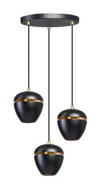 ETH Claire - hanglamp - Ø 30 x 200 cm - zwart en messing