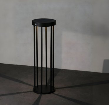 Nova Luce Aigo - tuinpaal met sensor op zonne-energie - Ø 16 x 50 cm - 2W LED incl. - IP65 - donker antraciet