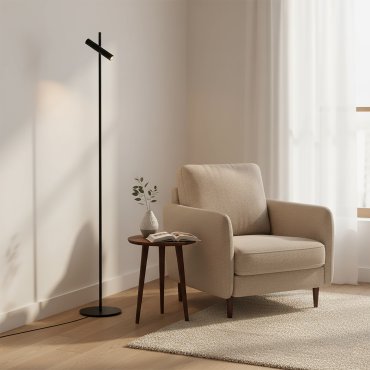 Lucide Philon - Leeslamp - Ø 23 x 140 cm - 4,5W dimbare LED incl. - zwart