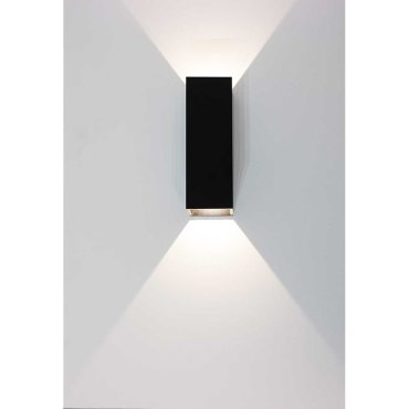 Artdelight Vegas - wandlamp - 5 x 5 x 15 cm - 2 x 1,5W LED incl. - IP65 - zwart