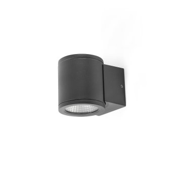 Faro Tond - buiten wandverlichting - Ø 8 x 9,5 x 10 cm - 6W LED incl. 3000K - IP54 - donker grijs