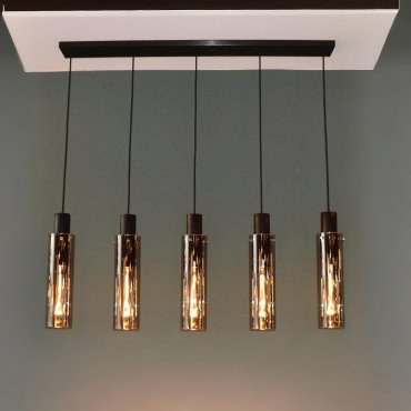 Lucide Orlando - hanglamp - 112 x 10 x 172 cm - rookgrijs en zwart