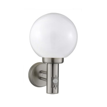 Searchlight Orb Lanterns - buiten wandverlichting met bewegingsmelder - 20 x 33 cm - IP44 - roestvrij staal