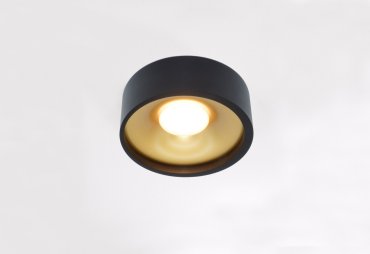 Artdelight Orlando - plafondverlichting - Ø 14 x 5 cm - 10W dimbare LED incl. - zwart en mat goud