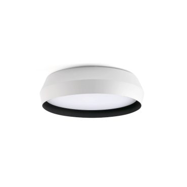 Faro Shoku - plafondlamp - Ø 35 x 9,3 cm - 24W dimbare LED incl. - wit met zwart