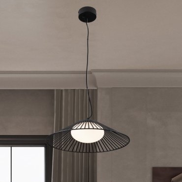 Nova Luce Brume - hanglamp - Ø 50 x 148 cm - 15W LED incl. - mat zwart