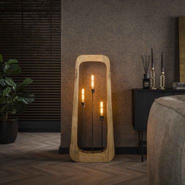 Vico Bray - vloerlamp - 120 cm - bruin