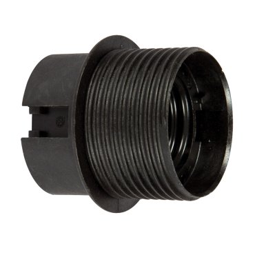 VK Lighting - E27 thermoplast fitting met schroefdraad &amp; flens - Ø 4,0 x 4,5 cm - zwart