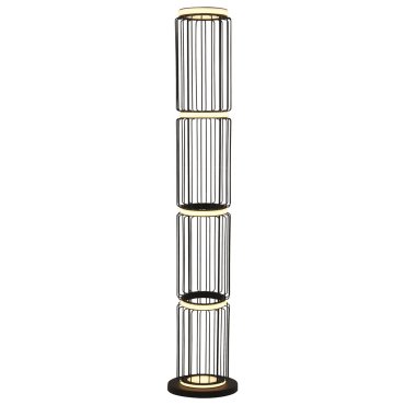 Searchlight Circolo - vloerlamp - Ø 22 x 117 cm - 35W LED incl. - zwart en wit