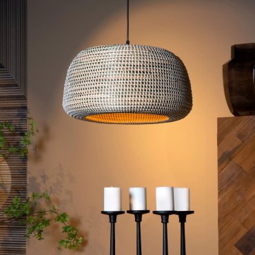 Lucide Maduka - hanglamp - Ø 47 x 127,5 cm - bruin