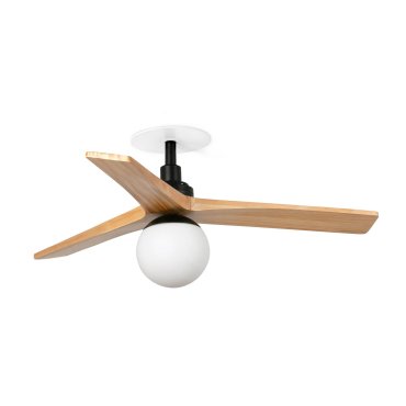 Faro Klim S - plafondventilator met licht en inbouwrozet - Ø 92,5 cm - mat zwart en den
