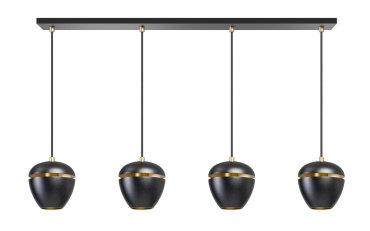 ETH Claire - hanglamp - Ø 15 x 200 cm - zwart en messing