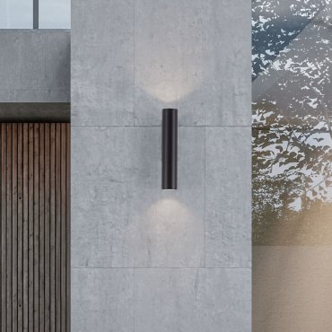Nova Luce Torrin - buiten wandverlichting - Ø 4,5 x 23 x 7,5 cm - 6W LED incl. - IP65 - donker antraciet