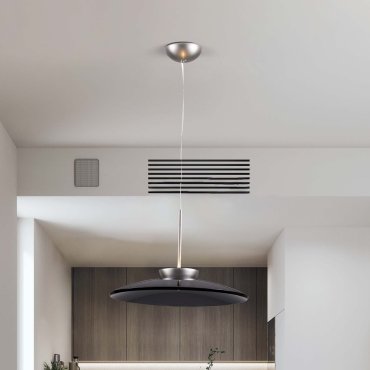 Nova Luce Esti - hanglamp - Ø 50 x 240 cm - 21W dimbare LED incl. - geborsteld nikkel en rokerig glas