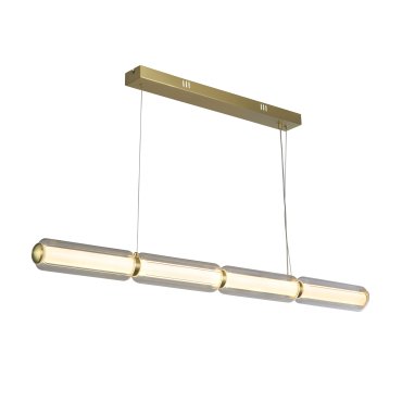 Searchlight Mod - hanglamp - 110 x 130 cm - 3 stappen dimbaar - 24W LED incl. - satijn messing