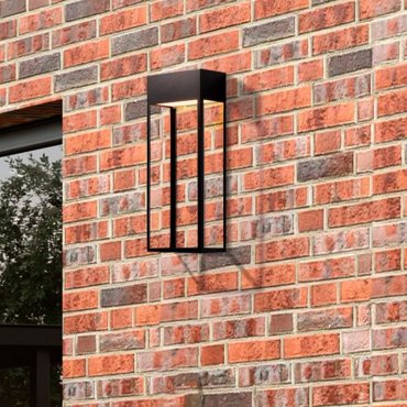Nova Luce Moby - buiten wandverlichting - 16 x 40 x 9 cm - 20W LED incl. - IP65 - zandzwart