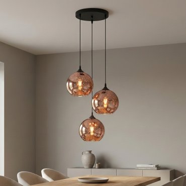 Nova Luce Blaze - hanglamp - Ø 35 x 155 cm - koper