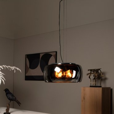Lucide Olivia - hanglamp - Ø 50 x 158 cm - gerookt